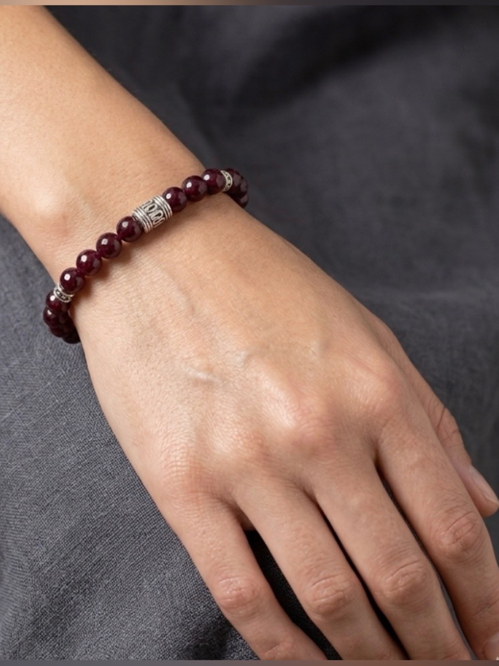 Ruby Beaded Bracelet